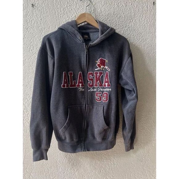 Alaska Zip-Up Jacket Unisex Small Medium Gray Red Gorpcore - Picture 2 of 7